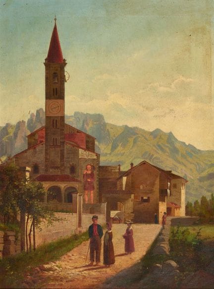 PIATTINI (active in Agno around 1890): The Church 