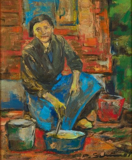 SCHMIDT, PAUL (1912 Beatenberg 1982): Kneeling Wom