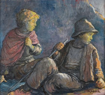 SCHENK, KARL (1905 Bern 1973): "Two Boys Watching 