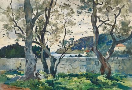 BOUVIER, PAUL (1857 Neuchâtel–1940): Park Landscap