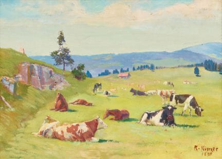 KIENER, ROBERT (Bolligen 1866 – 1945 Bern): Cows a