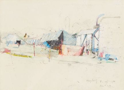 FALK, HANS (1918 Zurich 2002) : Le cirque à Burgdo