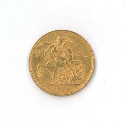1 monnaie en or : Souverain Edouard VII 1906 S