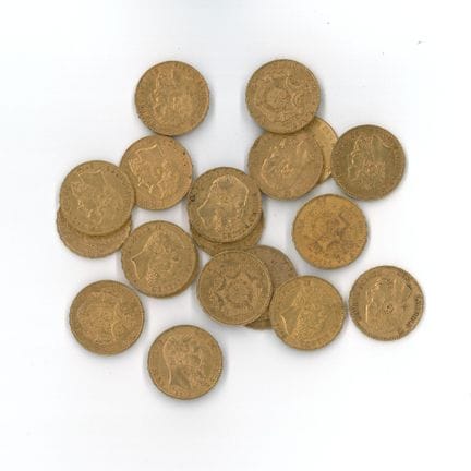 20 monnaies or : 20 F Belgique Léopold II (1867 x 