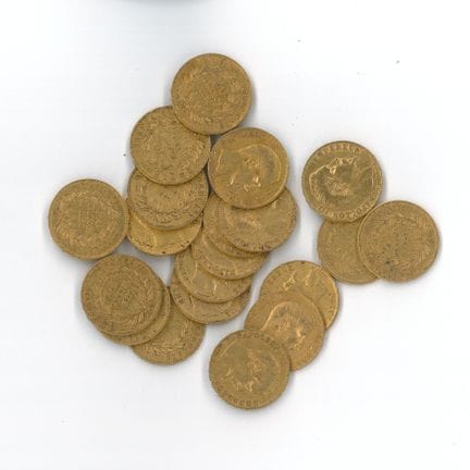 20 枚金币：20 FF 拿破仑三世光头 1854 A