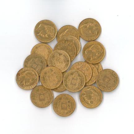 20 monnaies or : 20 FF Napoléon III tête laurée 18
