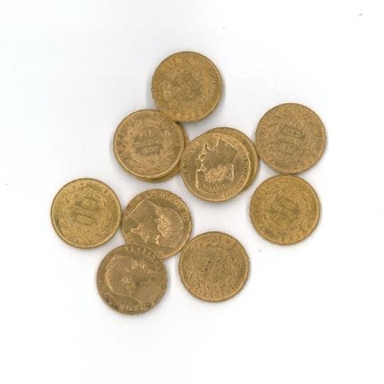 11 monnaies or : 20 FF Napoléon III tête nue 1860 