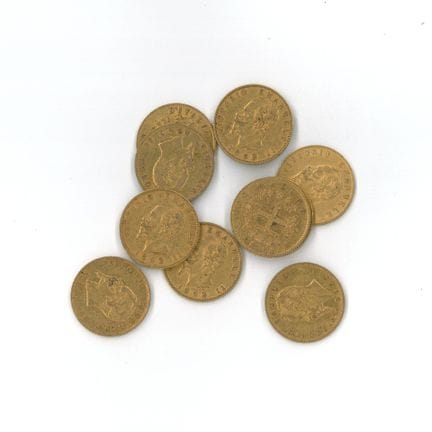 10 monnaies or : 20 Lires Italie Victor-Emmanuel I