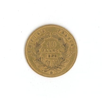 1枚金币：1859年BB版拿破仑三世裸头10法郎金币