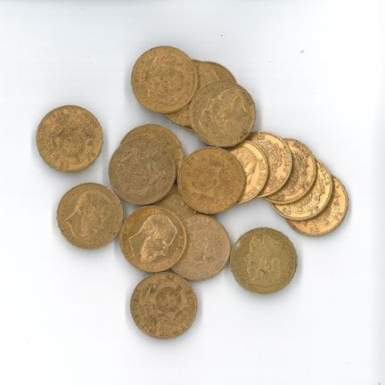 20 monnaies or : 20 F Belgique Léopold II (1867 x 