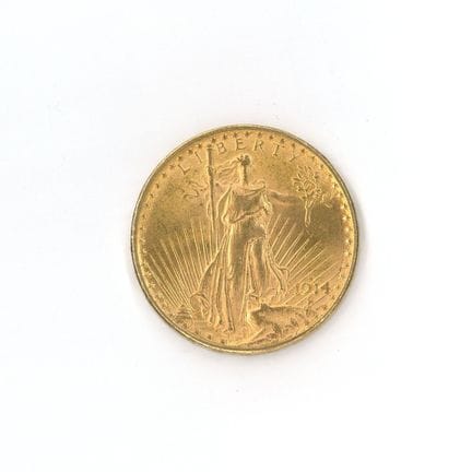 1 monnaie en or : 20 dollars 1914 S