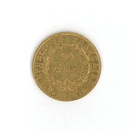 1 枚金币：20 FF 拿破仑皇帝 AN 13 A