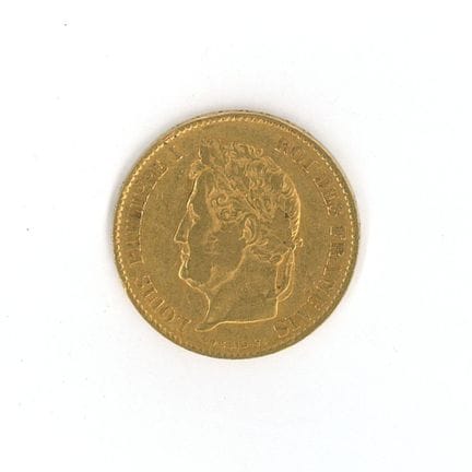 1 monnaie en or : 40 FF Louis Philippe I 1834 A