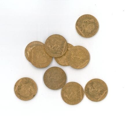 10 monnaies or : 20 FF Coq 1901