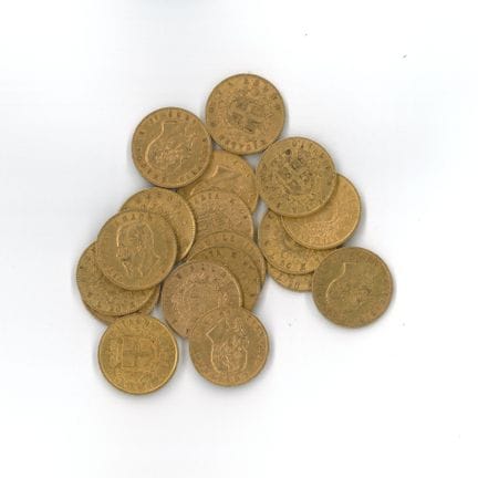 18 monnaies or : 20 Lires Italie Victor-Emmanuel I