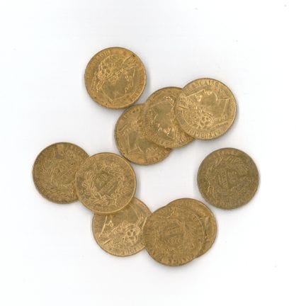 10枚金币：1851年A版20法郎塞雷斯金币