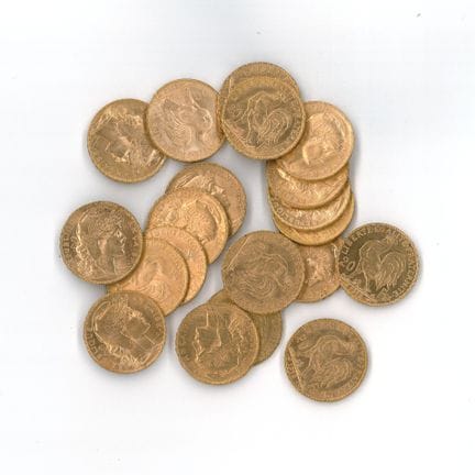 20 monnaies or : 20 FF Coq 1912