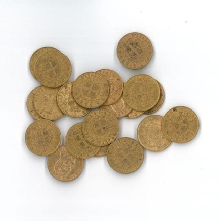20 monnaies or : 20 Lires Italie Victor-Emmanuel I