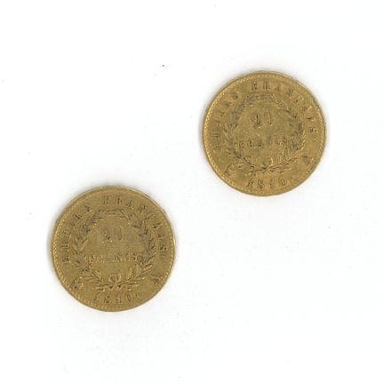 2枚金币：1810年“拿破仑皇帝”20法郎金币 A