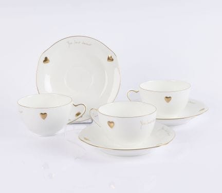 YVES SAINT LAURENT. Juego de té de porcelana blanc