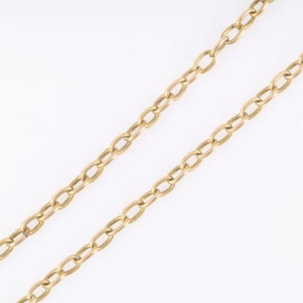 Collar largo de oro, de malla ovalada entrelazada 