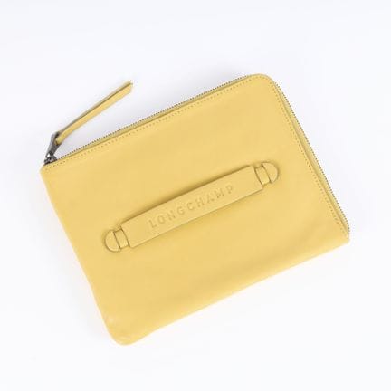 LONGCHAMP.  Bolso de mano amarillo, modelo 3D, de 