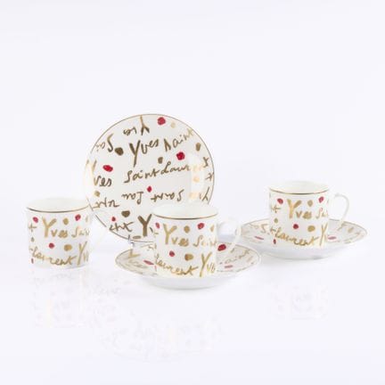 YVES SAINT LAURENT. Juego de café de porcelana bla