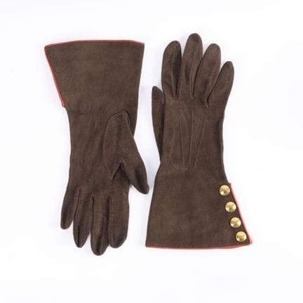 HERMES. Par de guantes largos de piel de cordero r