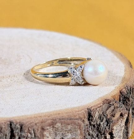 Bague demi-jonc en or jaune et or gris 750/1000 (1