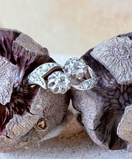 Anello “Vous &amp; Moi” in oro giallo e oro bianco