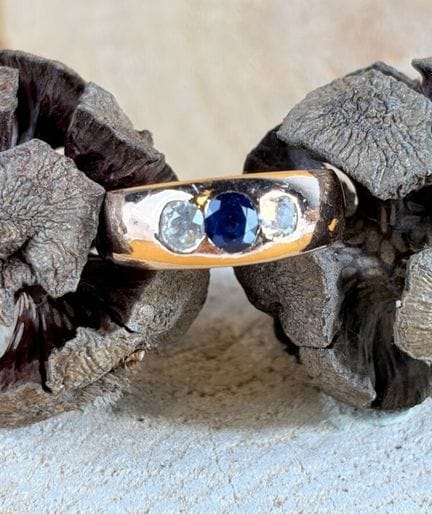 Bague en or rose 585/1000 (14K) ornée en serti-clo
