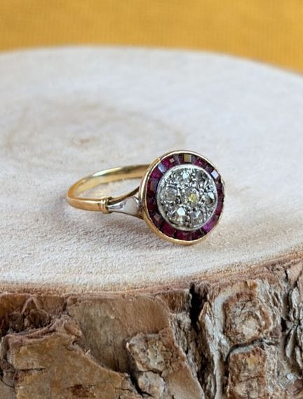 Anello in oro giallo e oro bianco 750/1000 (18 car