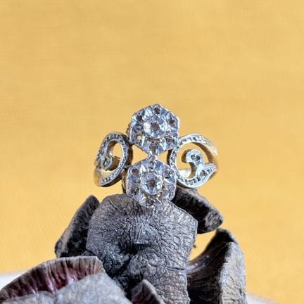 Anello “Vous &amp; Moi” in oro giallo 750/1000 (18