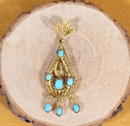 Pendentif articulé en or jaune 750/1000 (18K) fili