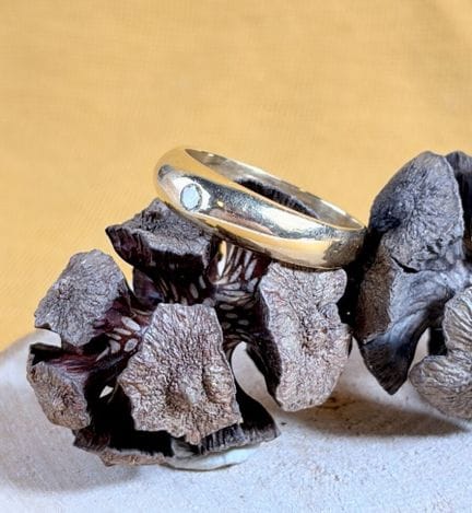 Anello a mezzo cerchio in oro giallo 750/1000 (18 