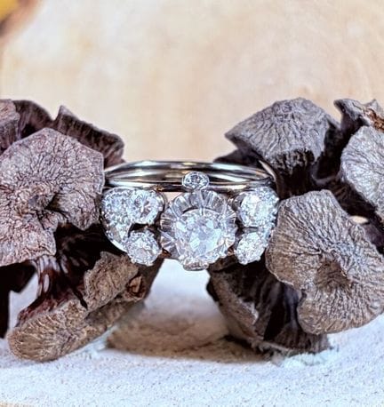 Bague en or gris 750/1000 (18K) et platine 950/100