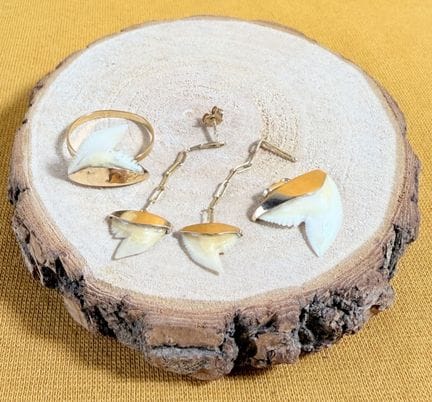 Set in oro giallo 750/1000 (18 carati) e denti, co