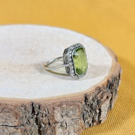 Bague en or gris 750/1000 (18K) ornée en serti-clo