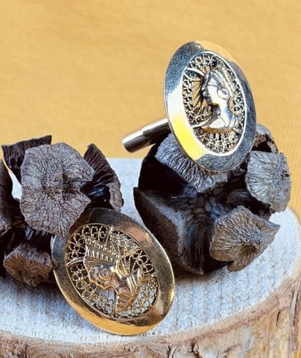 Coppia di gemelli in oro giallo 750/1000 (18 carat