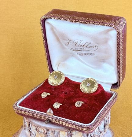 Ensemble de boutons de manchette en or jaune 750/1