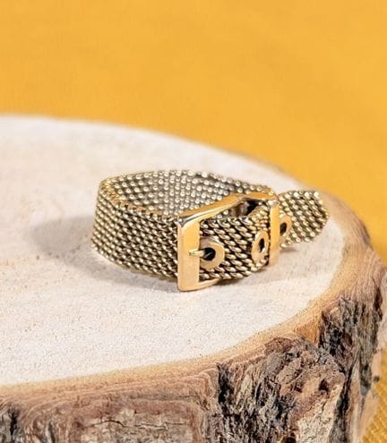 Bague "ceinture" en or jaune 750/1000 (18K) maille