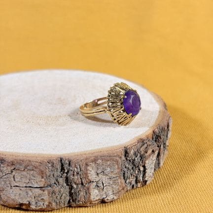 Bague dôme en or jaune 750/1000 (18K) ornée en ser