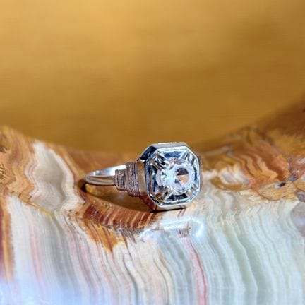 Anello in oro bianco 750/1000 (18 carati) in stile