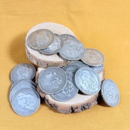 Serie di 59 monete da 5 franchi écus
Peso: 1449,37