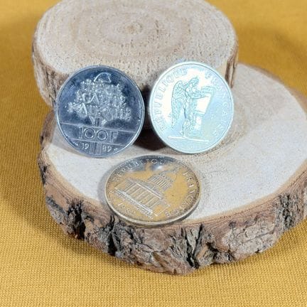 Set di monete d'argento composto da 3 monete da 10