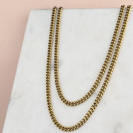 Collana a doppio filo in oro giallo 585/1000 (14K)