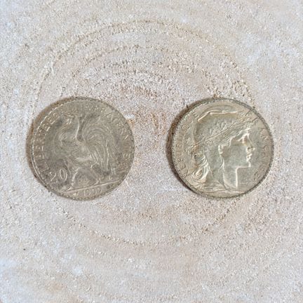 Set di 2 monete da 20 franchi d'oro 
Peso: 12,8 g
