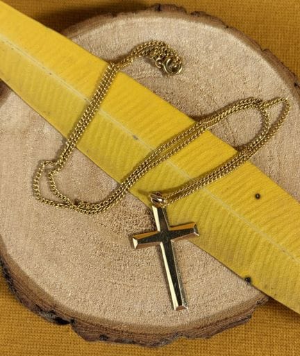 Ciondolo a forma di croce in oro giallo 750/1000 (