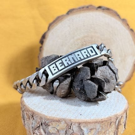 Bracciale con incisione “Bernard” in argento 800/1