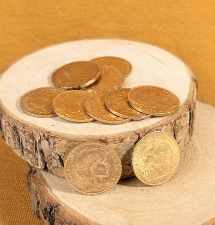 Set di 10 monete da 20 franchi d'oro "Marianne Coq